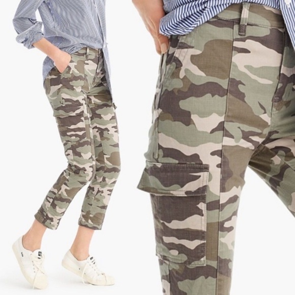 j crew | cropped camo skinny cargos